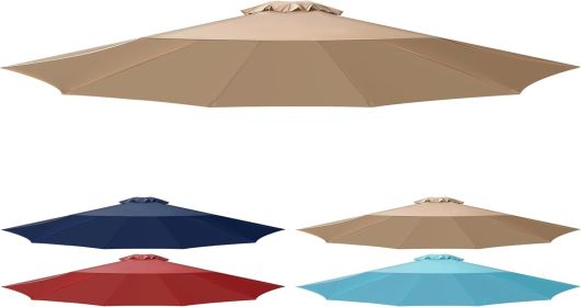 9' Patio Umbrella Replacement Canopy Outdoor Table Market Yard Umbrella Replacement Top Cover, Tan