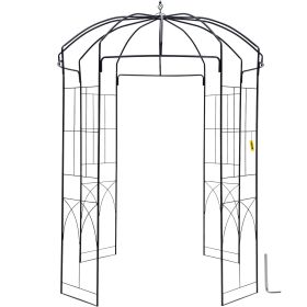 VEVOR Birdcage Shape Garden Arbor, 9' High x 6.6' Wide, Heavy Duty Wrought Iron Arbor, Wedding Arch Trellis for Climbing Vines in Outdoor Garden, Lawn