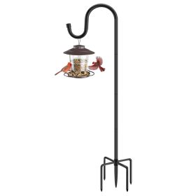 60" Shepherds Hooks for Outdoor, Heavy Duty Bird Feeder Pole for Hummingbird Feeder, Hanging Lantern