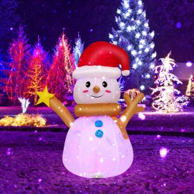 4 Feet Inflatable Christmas Snowman with 360Â° Rotating Colorful LED Light