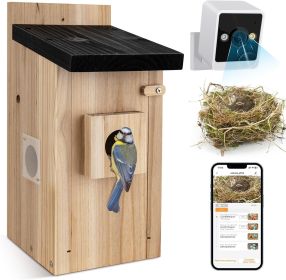 Smart Bird House with Camera,3MP Birdhouse Camera for Outdoors,Auto Capture Bird Videos & Motion Detection,Watch Bird Nesting & Hatching in Real Time