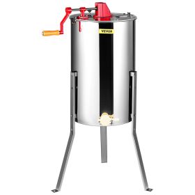 VEVOR Manual Honey Extractor, 2/4 Frames Honey Spinner Extractor, Stainless Steel Beekeeping Extraction, Honeycomb Drum Spinner with Lid