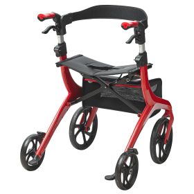 VEVOR Folding Rollator Walker for Seniors and Adults, Lightweight Aluminum Rolling Walker with Seat and Adjustable Handle