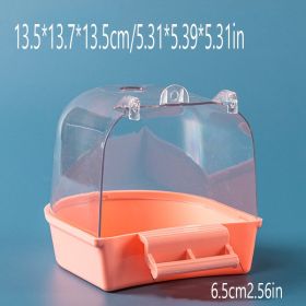 1pcs Bird Bath Box; Parrot Bath Box Bird Cage Accessory Supplies Bathing Tub Bath Parrot Bathing Tub (Color: Orange, Items: Bird Bath Box)