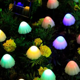 LED Outdoor Solar Garden Lights Waterproof Mushroom String Lawn Lamps Cute Fairy Light Landscape Lamp Path Yard Lawn Patio Decor (Emitting Color: Multi color, Wattage: 5M 20LEDs)