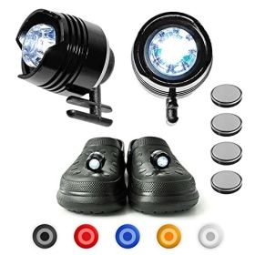 Running Light LED Luminous Shoe Clip Light Safety Slipper Clips Light Mini Night Lights Warning Light Night Running Outdoor Home (Emitting Color: Black, Body Color: 4pcs)