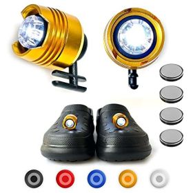 Running Light LED Luminous Shoe Clip Light Safety Slipper Clips Light Mini Night Lights Warning Light Night Running Outdoor Home (Emitting Color: Gold, Body Color: 2pcs)