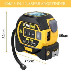 3 In 1 Laser Rangefinder LCD Display Distance Meter Infrared High-precision Intelligent Electronic Ruler Area Volumes Surveying (Color: 3 In 1 Laser- 60m, Ships From: China)