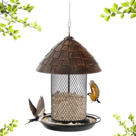 Outdoor Metal Hanging Wild Bird Feeder (Color: Brown, type: Bird Feeder)