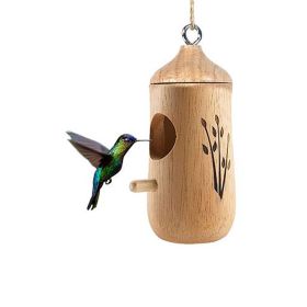 Yard Garden Decoration Hanging Panoramic Outside Bird Feeder (Color: Wood, type: Bird Feeder)