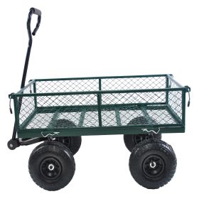 Wagon Cart Garden cart trucks make it easier to transport firewood (Color: green)